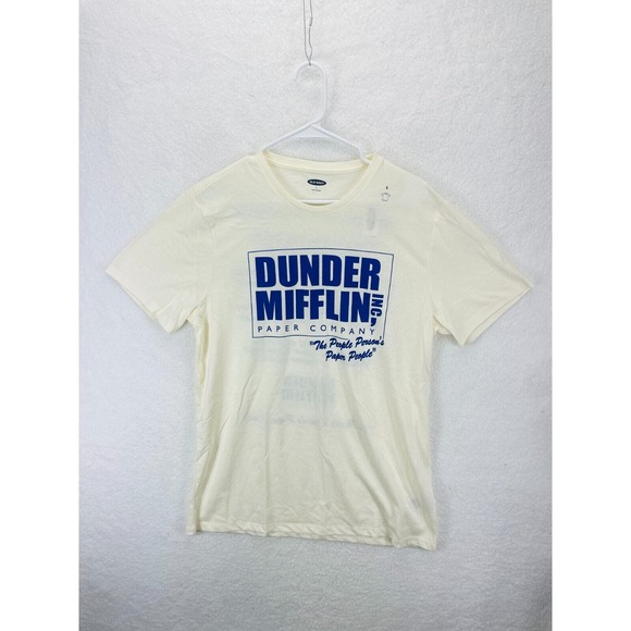 Old Navy The Office DUNDER MIFFLIN MENS T SHIRT Size Large NWT Ivory - Picture 1 of 5